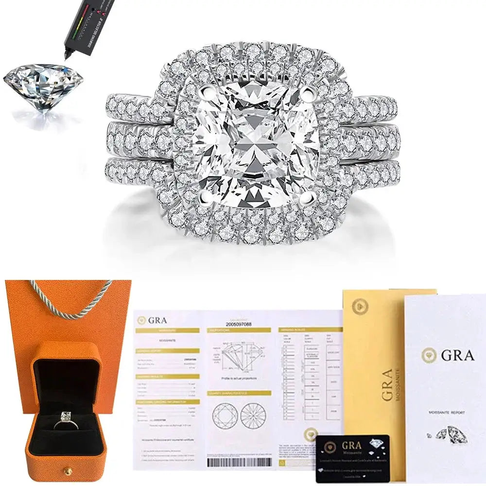 Square Moissanite Ring in Sterling Silver Cbtb — product view 6