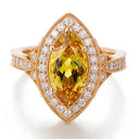 Vintage Yellow Crystal Ring