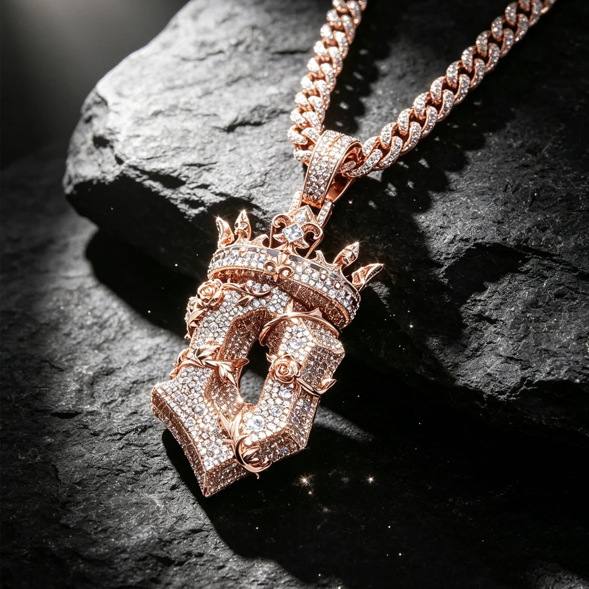 Iced Out Crown Rose Thorn