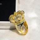 Full Bling D Crown Ring