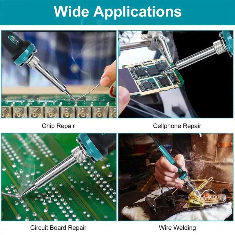 60W Cordless Soldering Iron Adjustable Temp Fast Heating