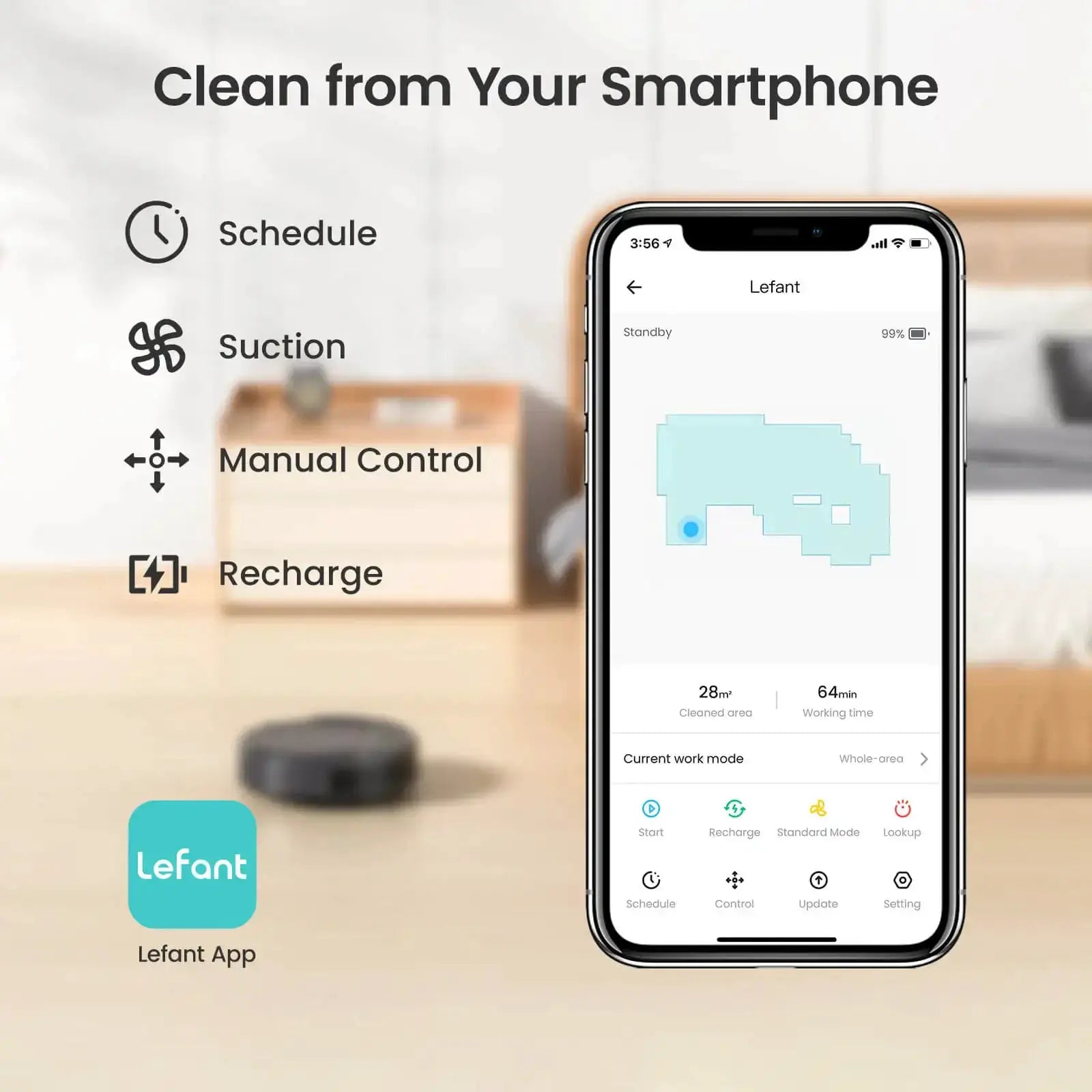 Lefant M210 Pro Robot Vacuum Cleaner 2200Pa Suction - OurLum.com