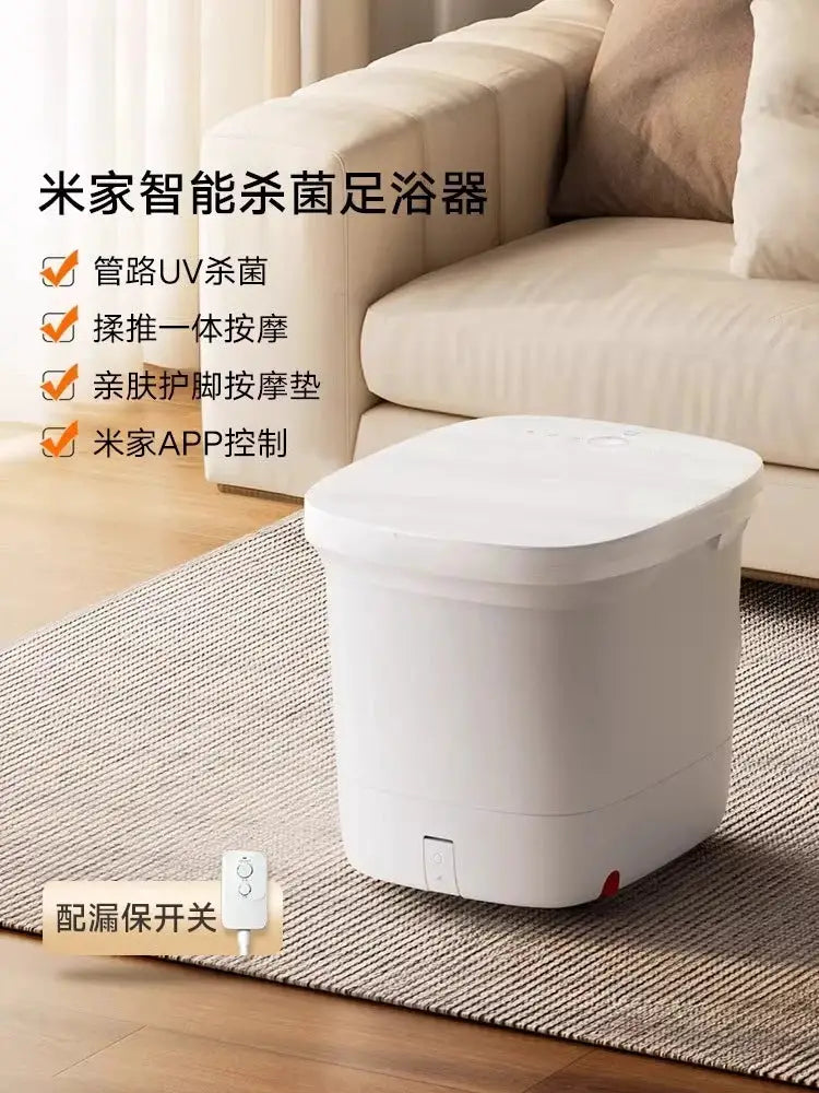 Intelligent Fully Automatic Heated Foot Bath Tub Constant Temperature Sterilization Electric Massage Foot Basin for Home Use
