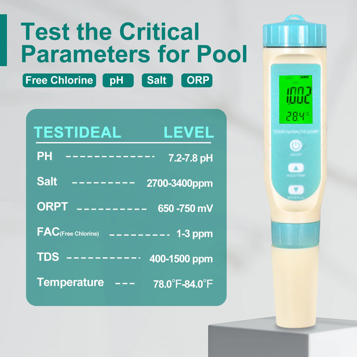 Water Quality Tester Pen Meter for Pools, Drinking Water — product view 1