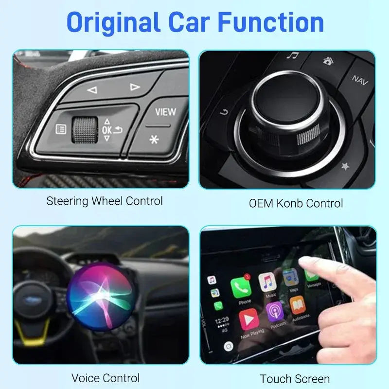 Wireless 2in1 CarPlay Android Auto Adapter Mini AI Box