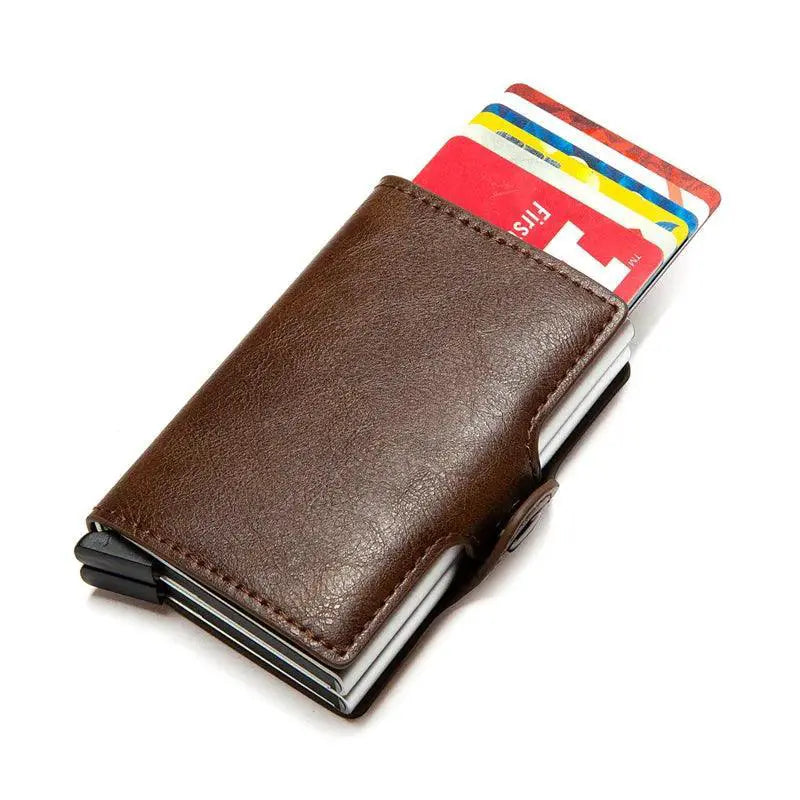 RFID Leather Wallet Card Holder With Secure Features
