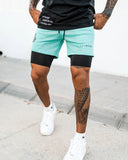 Men's Camo 2-in-1 Compression Shorts for Running Gym Basketball