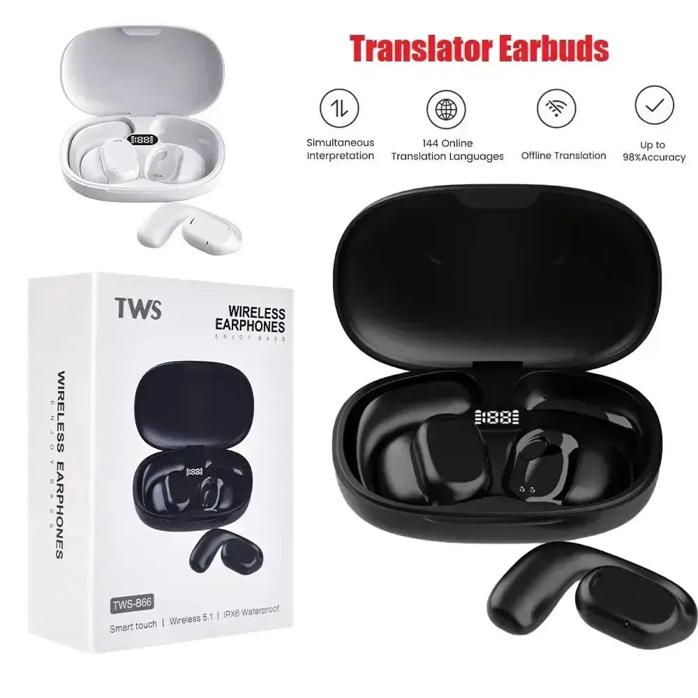 144 Languages AI Voice Translator Earbuds Real Time