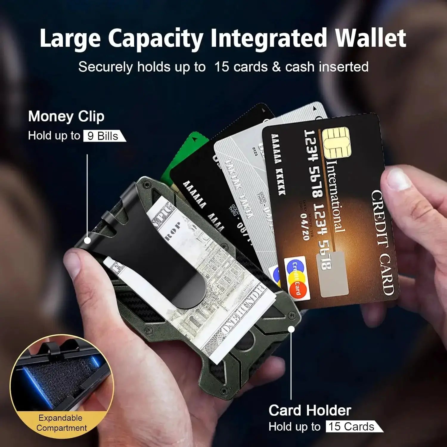 Minimalist Metal Wallet For Men Slim Aluminum ID Card Holder