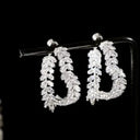 Zircon Leaf Earrings for Women Sparkle
