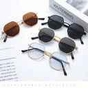 Vintage Octagon Metal Sunglasses for Men and Women 2024