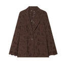 Notched Collar Button Casual Jacket
