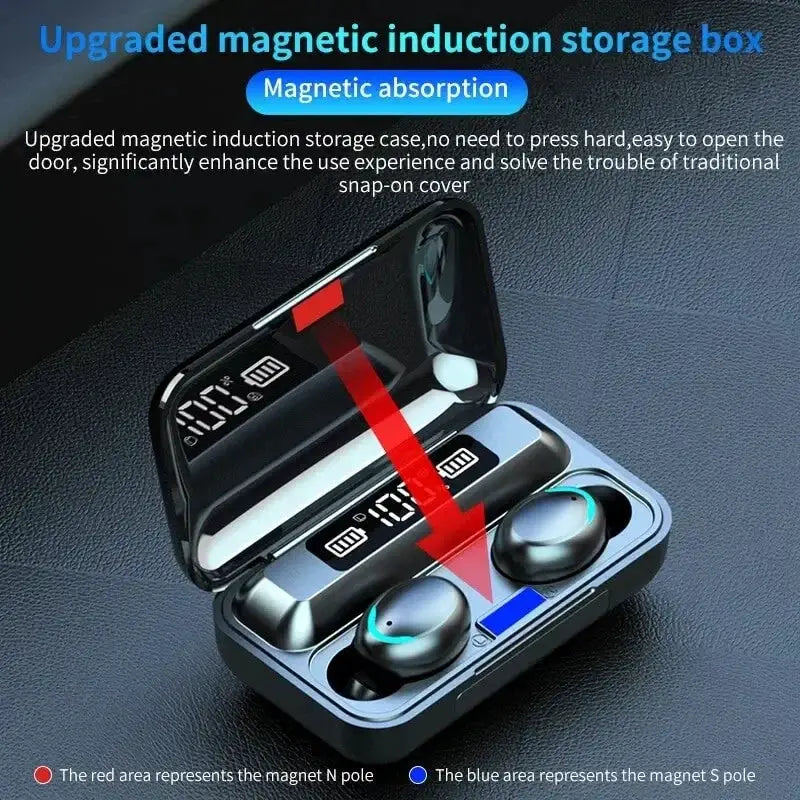 F9 Wireless Earphones Bluetooth TWS LED Display Waterproof