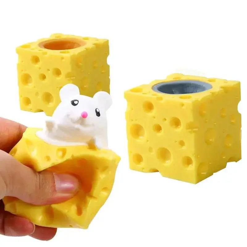 Pet Cheese Mouse Stress Ball Fidget Toy For Relief
