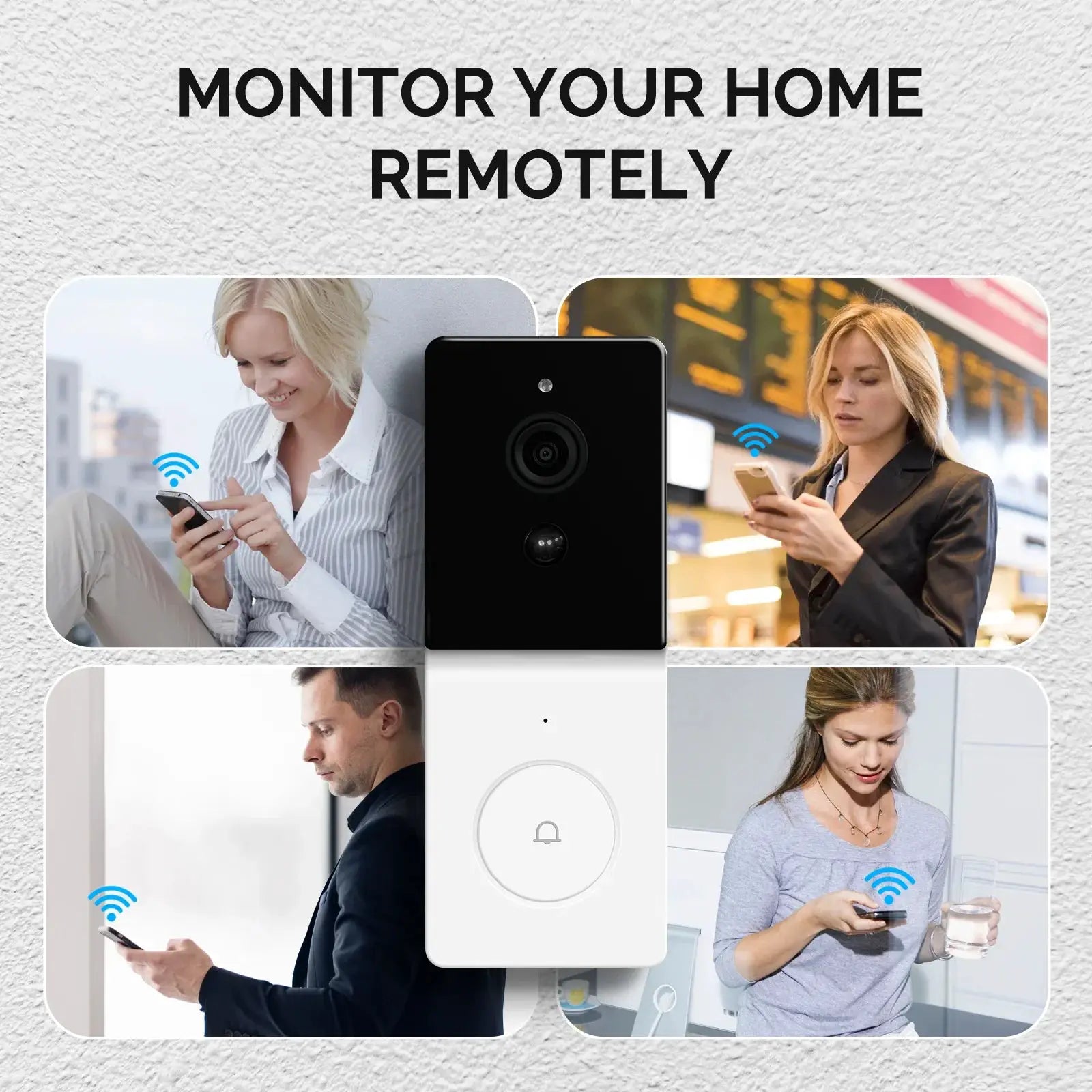 MOES Tuya 1080P Smart WiFi Video Doorbell Camera Wireless 2-Way Audio Intercom Night Vision with 64 GB SD Card，Home Security by stepyours.com