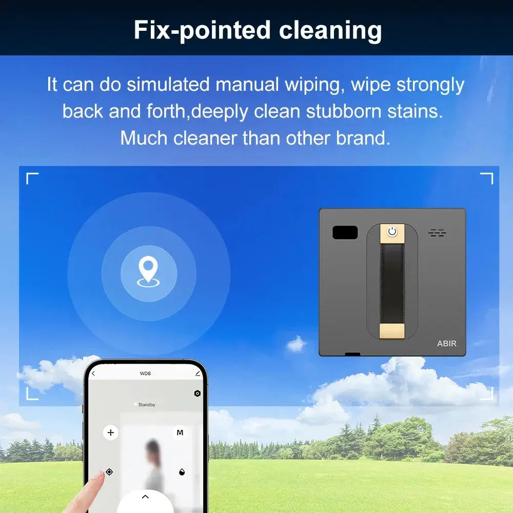 ABIR WD8 Robot Window Vacuum Cleaner With App Control - OurLum.com