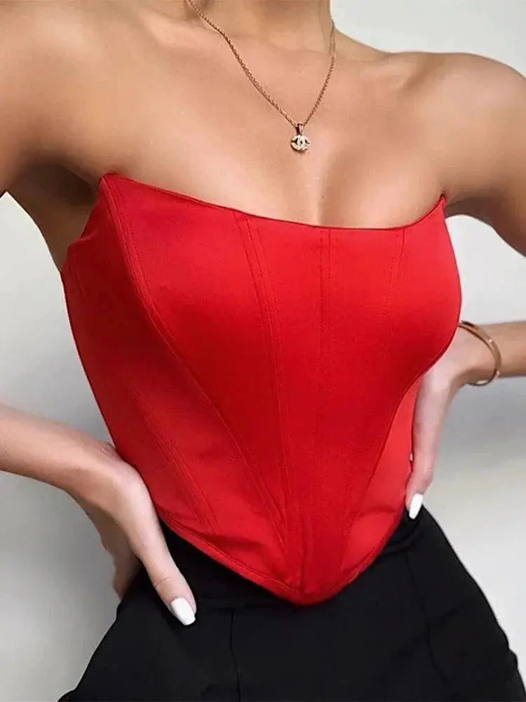 Velvet Corset Crop Top Alluring Night Out Essential Wear