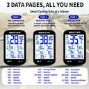 Multifunctional Smart Bluetooth Wireless GPS Bike Computer 2.6" LCD Large-Screen Digital Display with Auto Backlight Speedometer