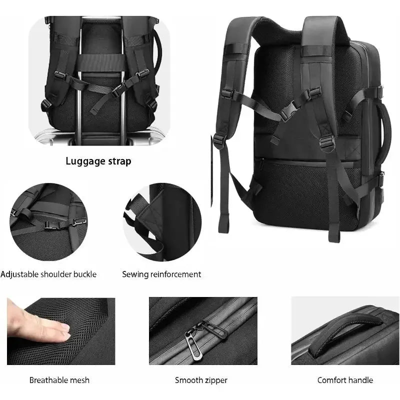 Multifunctional Air Bag Backpack For Men Large Capacity