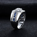 Blue Moissanite Statement Ring