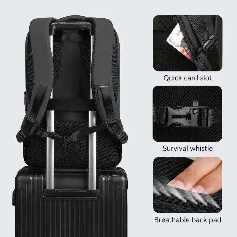 Stylish Waterproof Business Backpack For Men USB Charging