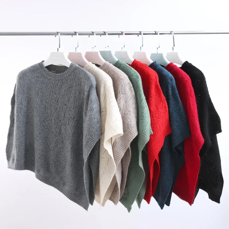 Cashmere Cable Knit Winter Poncho