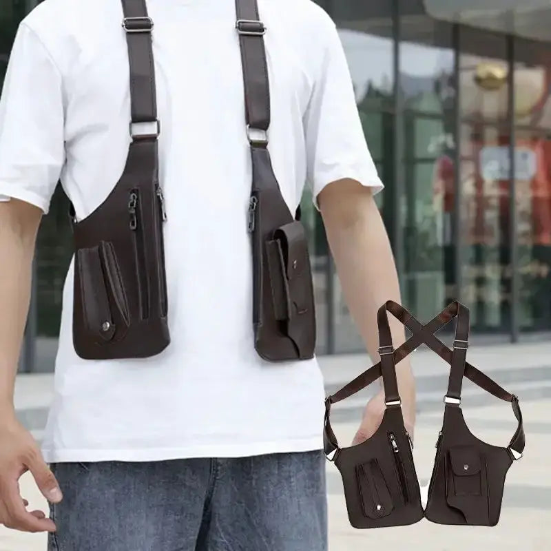 Leather Harness Holster Bag Hidden AntiTheft Wallet - OurLum.com