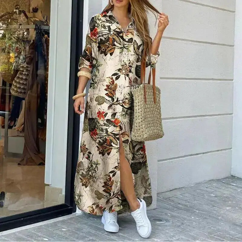 Boho Printed Maxi Dress for Stylish Women Spring Fashion