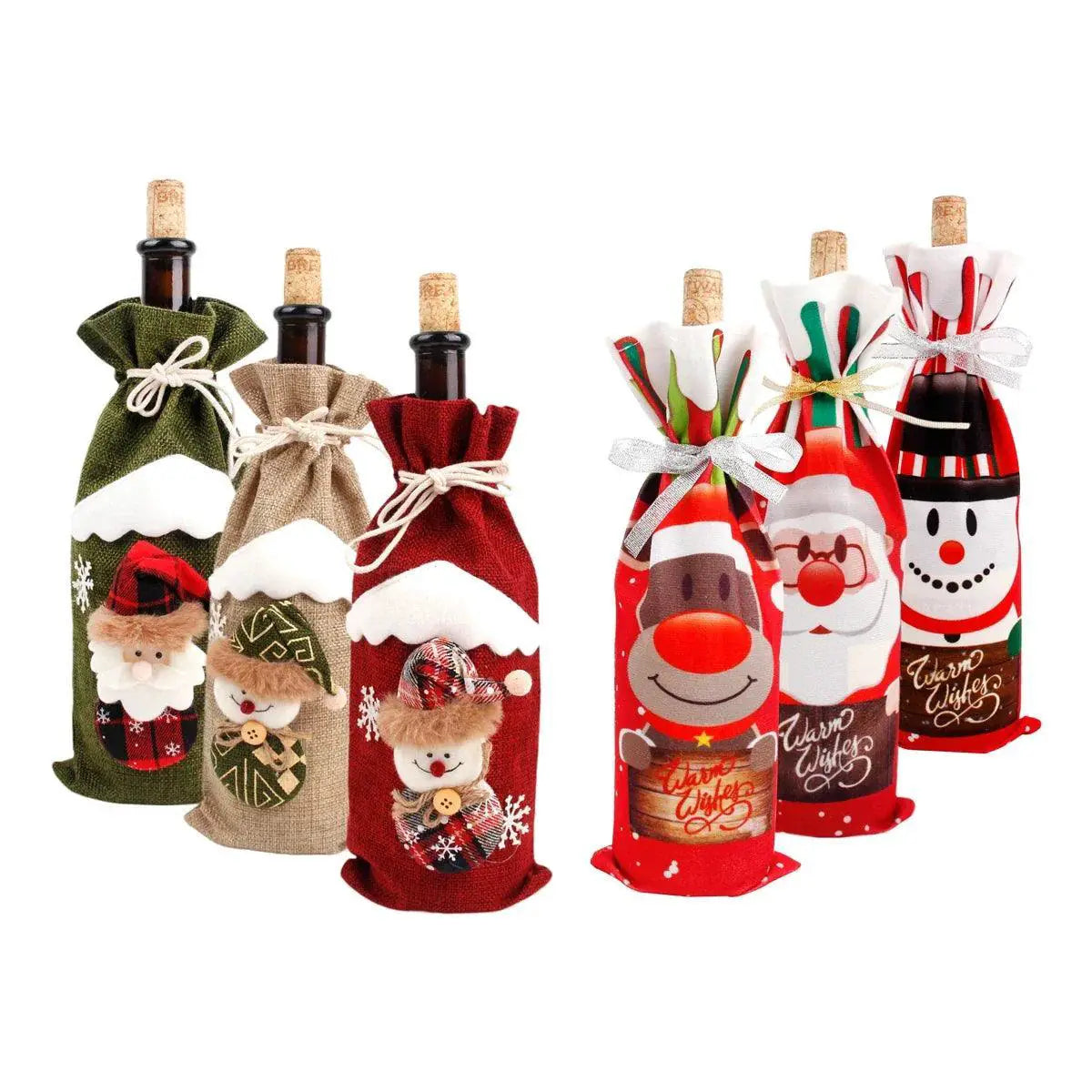 Reusable Christmas Wine Bottle Covers Festive Decor 2023
