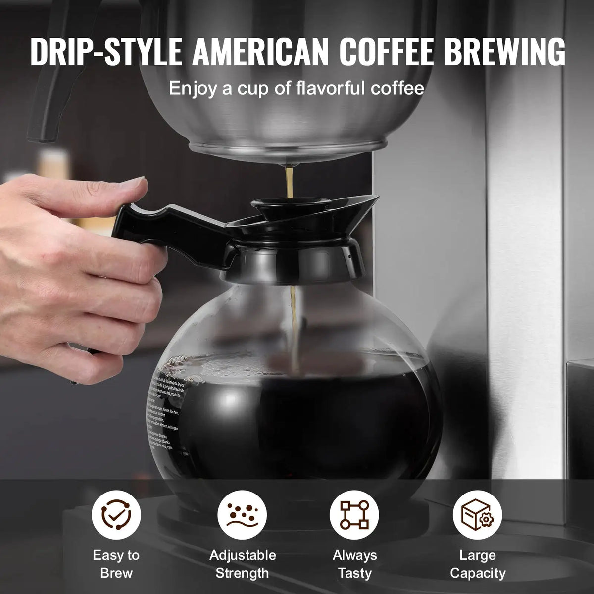 SucceBuy Cups Commercial Drip Coffee Maker Coffee Maker Machine — product view 6