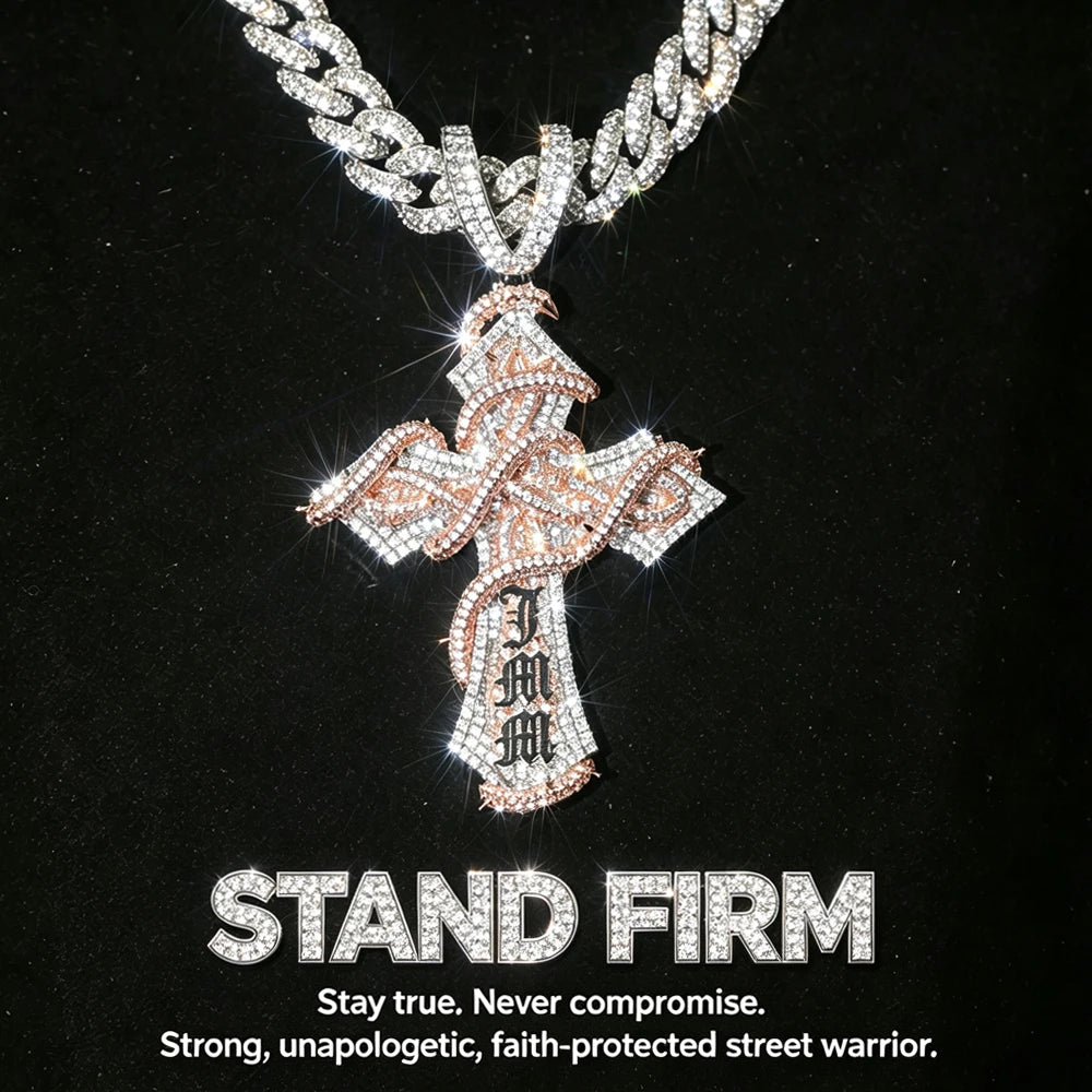 Thorn Cross Pendant Two-tone Rose