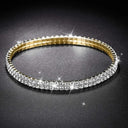 Crystal Diamond Women's Quartz Watch Elegant Gold Silver Timepiece