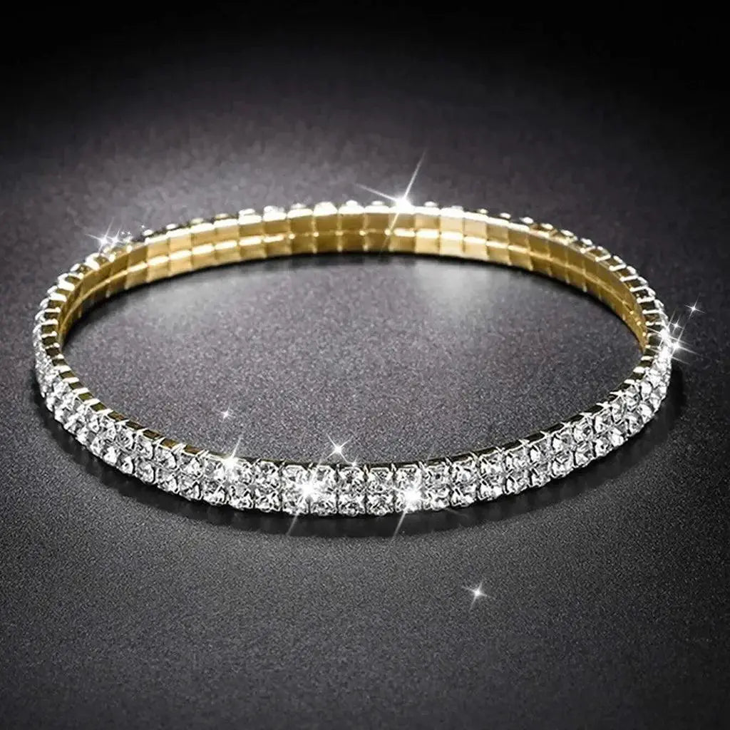 Crystal Diamond Womens Quartz Watch Gold Silver Timepiece