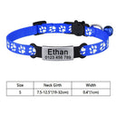 Adjustable Personalized Nylon Cat Collar with Bell and Tag