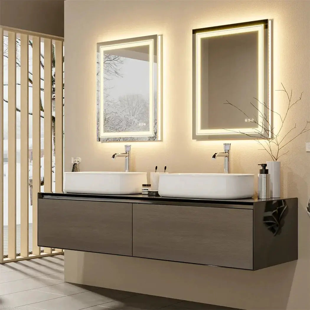 LUVODI Dual Lights Crystal Clear LED Bathroom Mirror 28 Inch