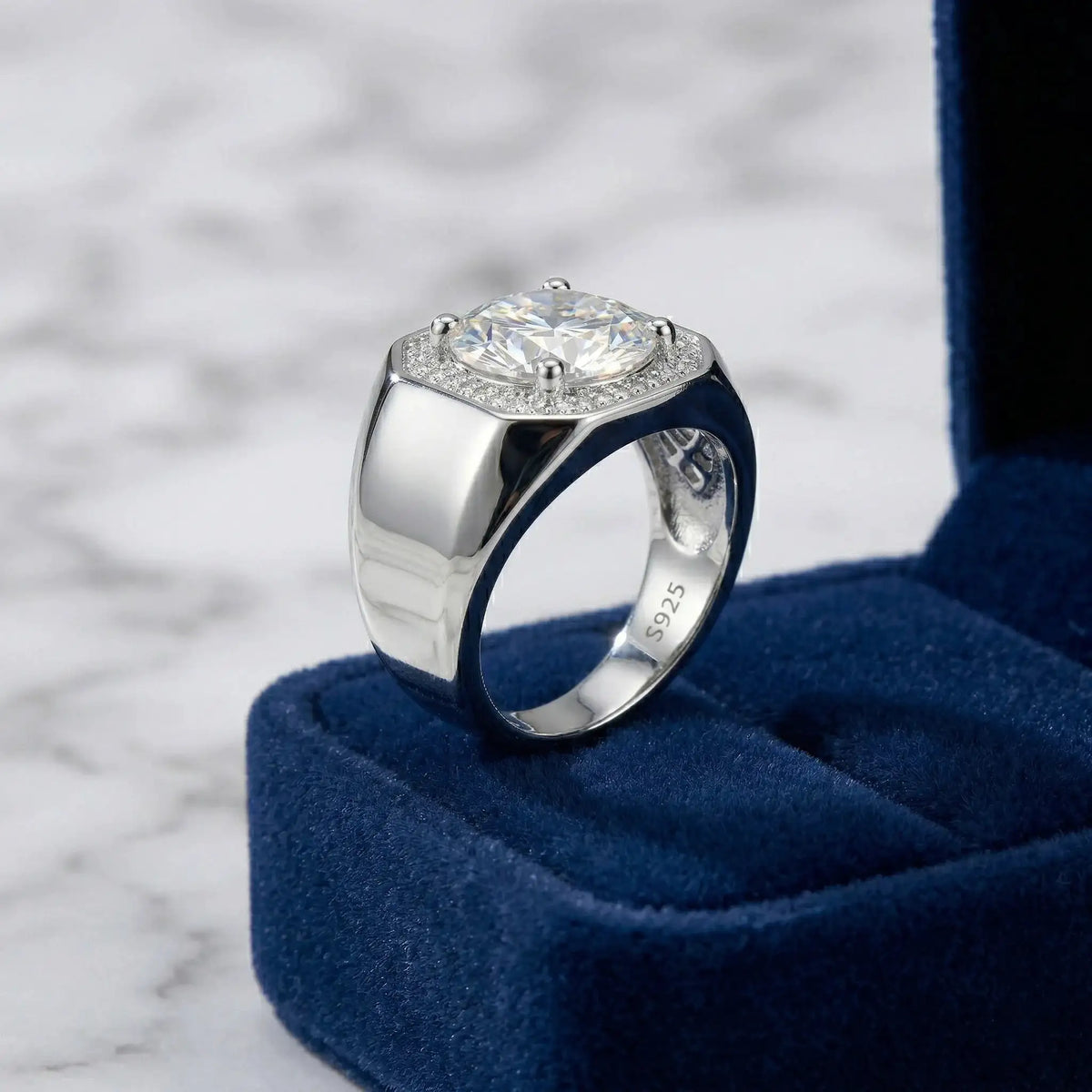 Unisex Sterling Silver Moissanite Ring — product image 3