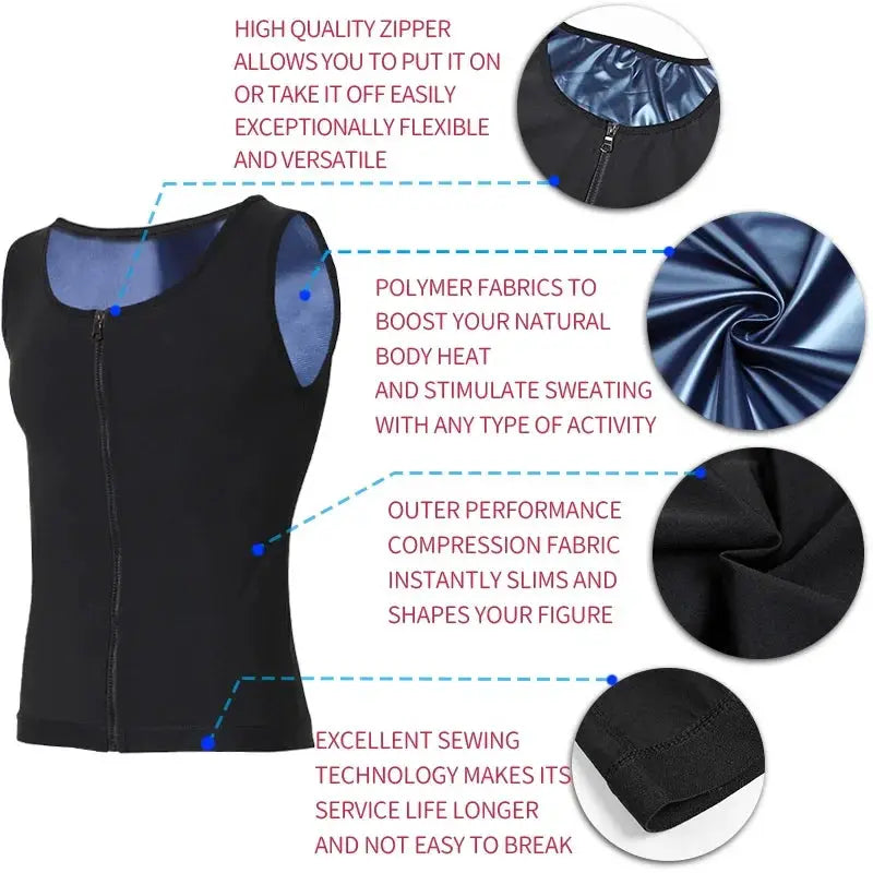 Mens Sauna Vest Waist Trainer For Slimming And Fat Burning