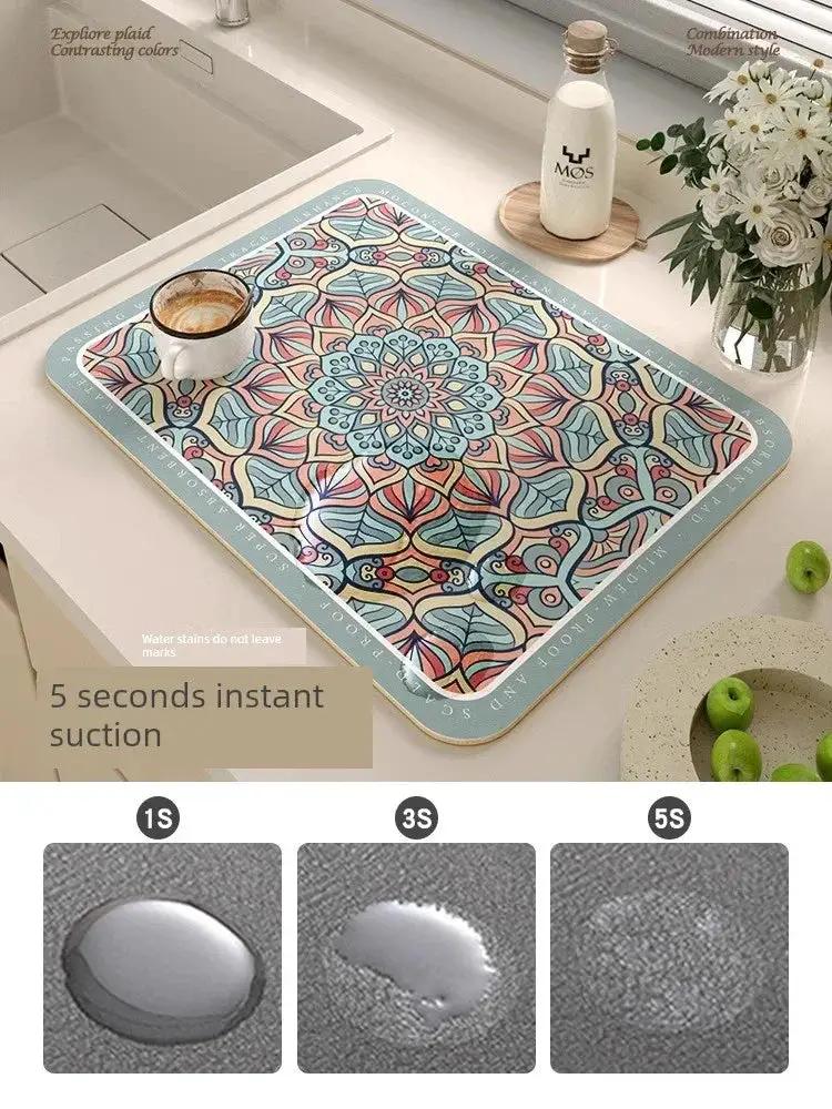 Kitchen Water Draining Pad Non Slip Insulation Mat