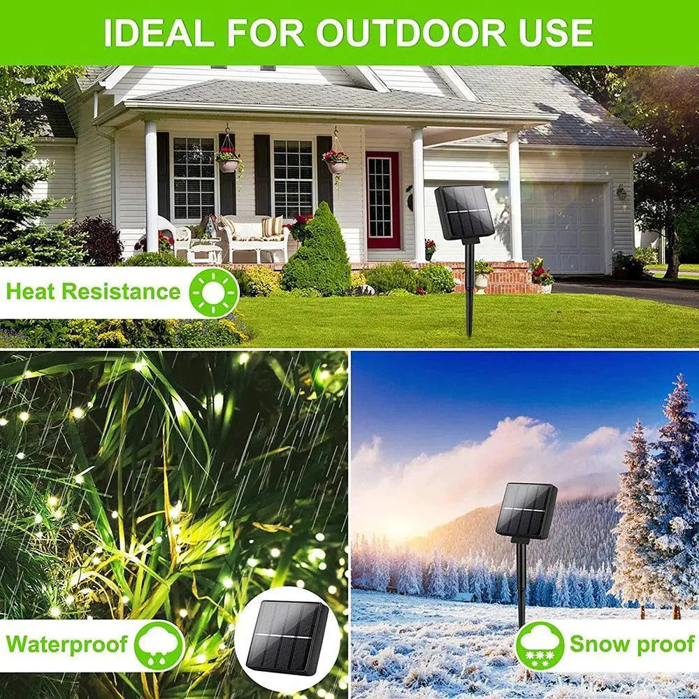 Bright Solar LED Fairy Lights Weatherproof Garden Decor
