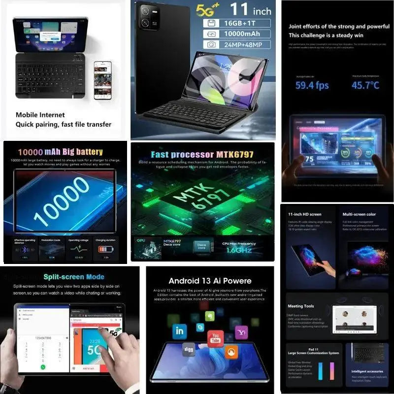 Pad 6 Pro Tablet 11 Inch Android 13 5G Device 2024