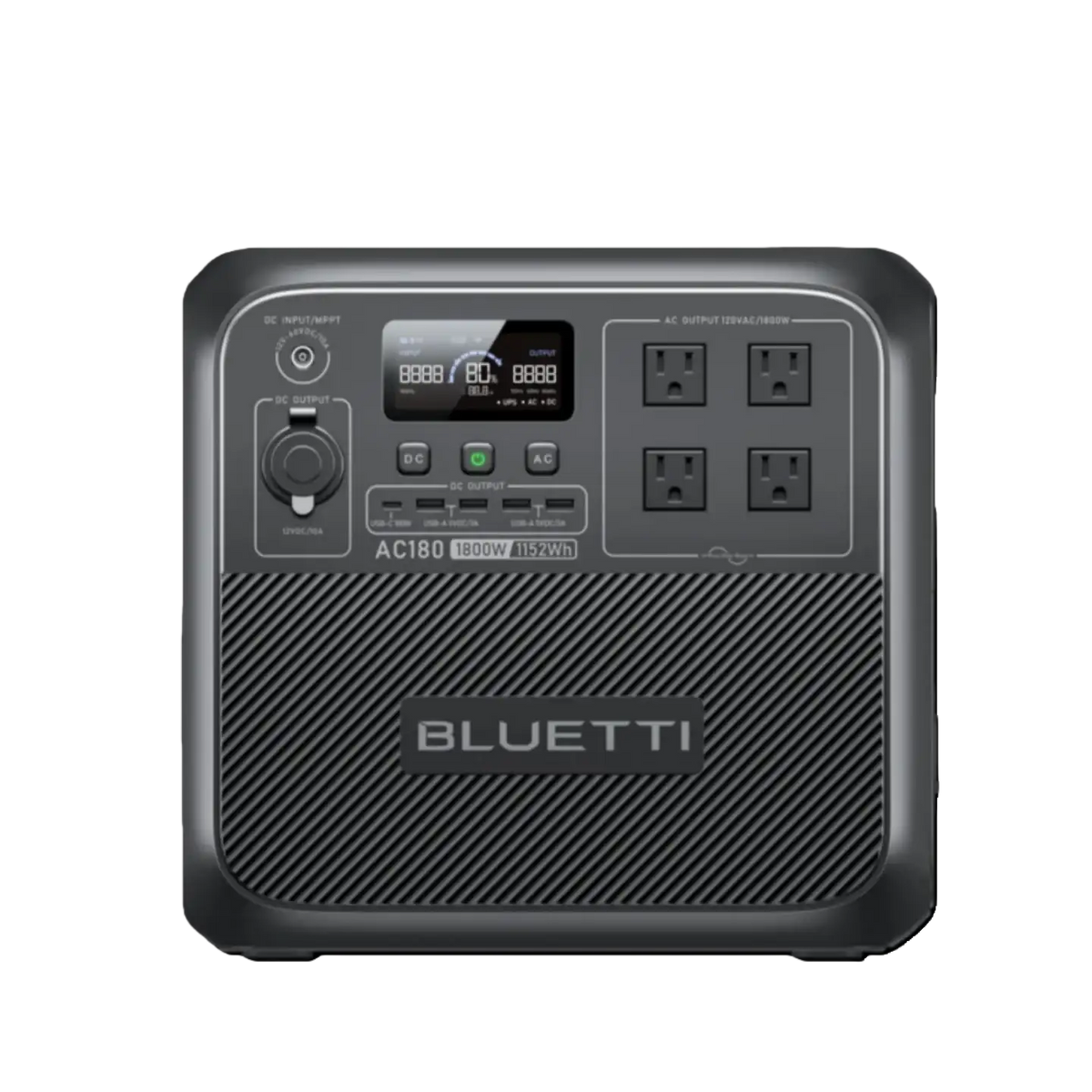 【Brand New】BLUETTI AC180 1152Wh 1800W Portable Power Station 2700W Surge LiFePO4 Pure Sine Wave 45 Mins Fast Charging Four Ways Recharge APP Control Energy Storage for Camping RV Van Life Home Emergency Blackout Off Grid