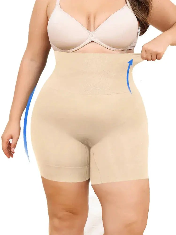 Plus Size High Waisted Shapewear Shorts for Tummy Control