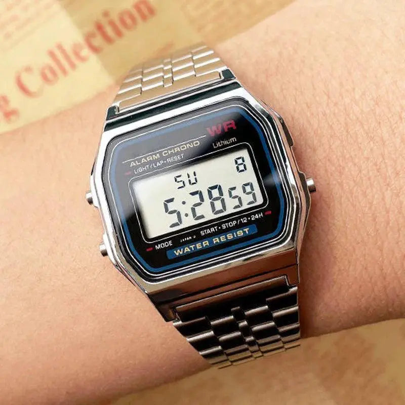 Luxury LED Steel Band Sports Watch Retro Military Style