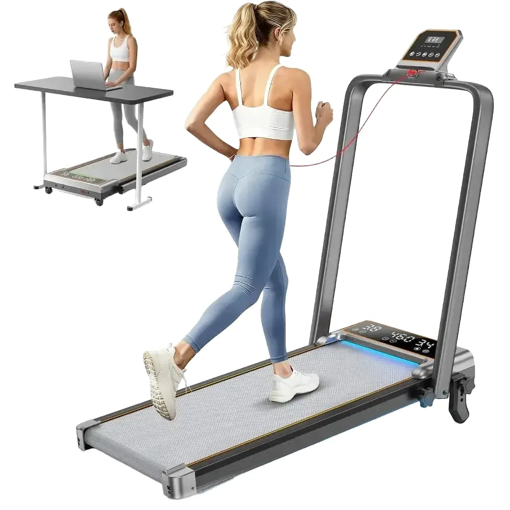 Foldable Walking Pad Treadmill With Adjustable Incline RGB — product view 1