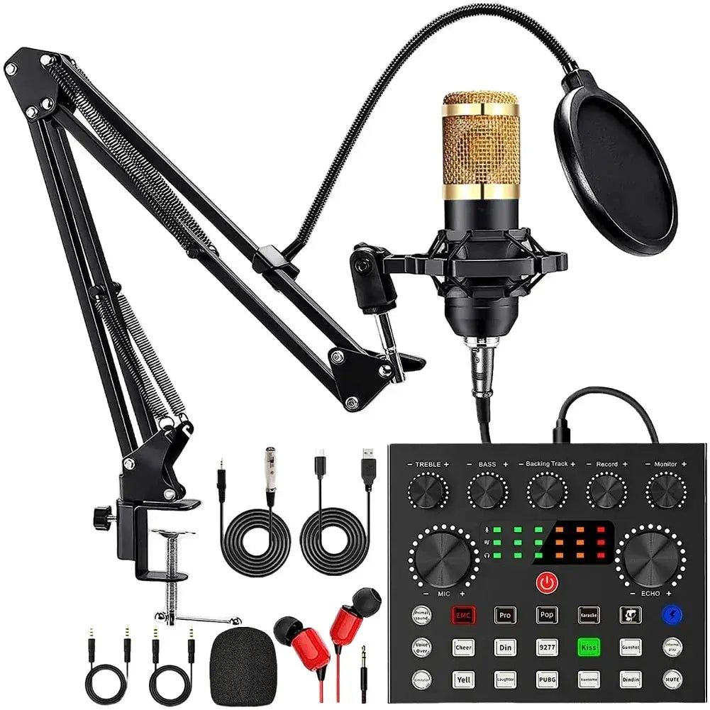 Podcast Equipment Bundle BM800 Microphone And V8 Sound Card