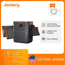 Jackery HP3600 Pro Max 3579Wh LiFePO4 Portable Power Station, 3600W Solar Generator, 2000W 120V / 4000W 240V Output with 2x 200W Solar Panels and 5m Extension Cable for Home Backup RV Camping