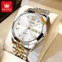 Olevs Men's Rhombus Mirror Watch With Luminous Dial
