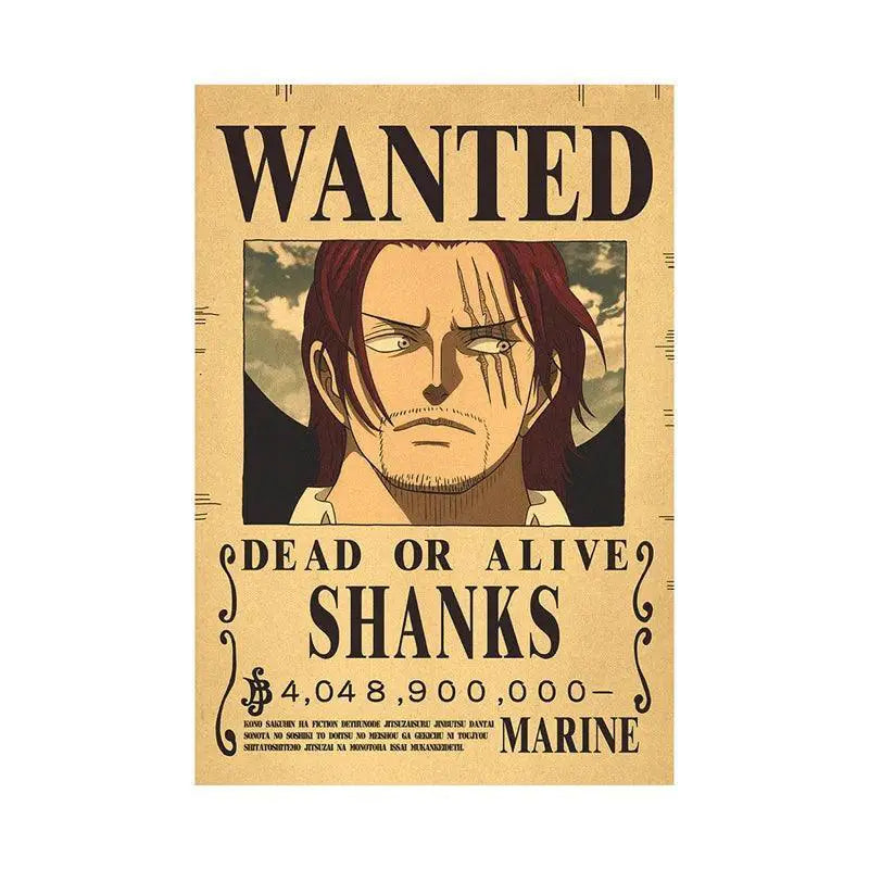 One Piece Luffy Vintage Wanted Posters Wall Decor Figure