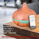 500ml Wood Grain Aromatherapy Diffuser With Remote Control