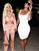 Yellow Bodycon Mini Dress Summer Elegance Trendy Chic Look